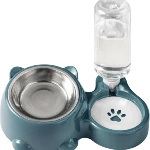 2-in-1 Pet Feeding Bowl & Water Bottle Set