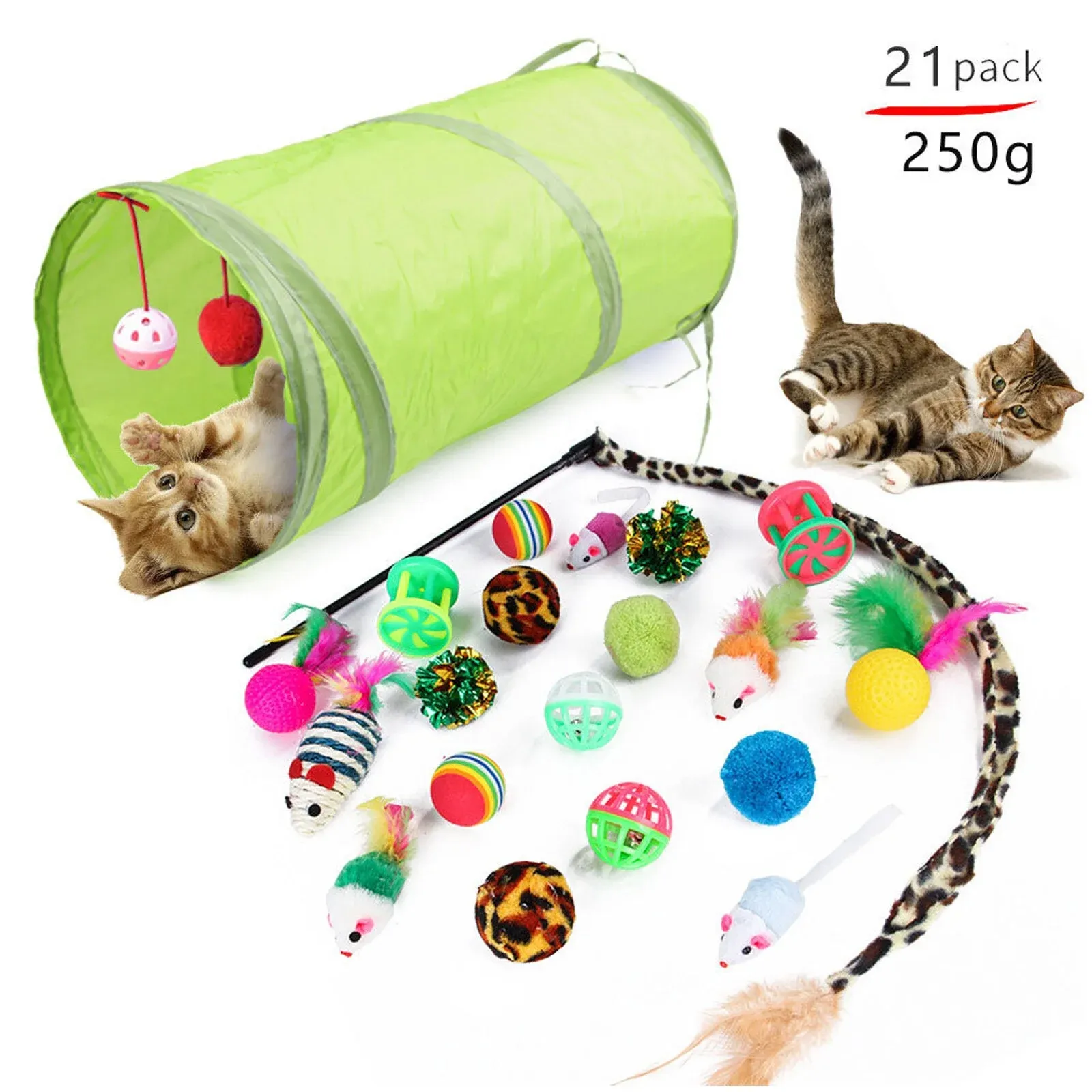 21-Piece Interactive Cat Toy Set