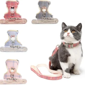 Lightweight Adjustable H-Style Cat Harness & Leash
