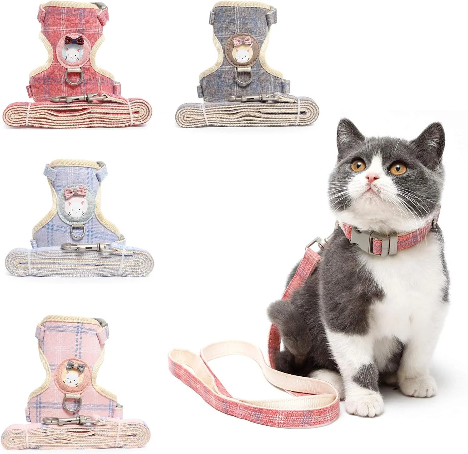 Lightweight Adjustable H-Style Cat Harness & Leash