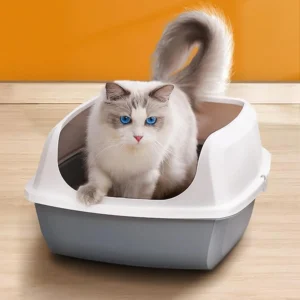 Open Large Litter Box with Strainer Scoop