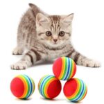 Rainbow Rubber Ball Toy for Cats & Small Dogs