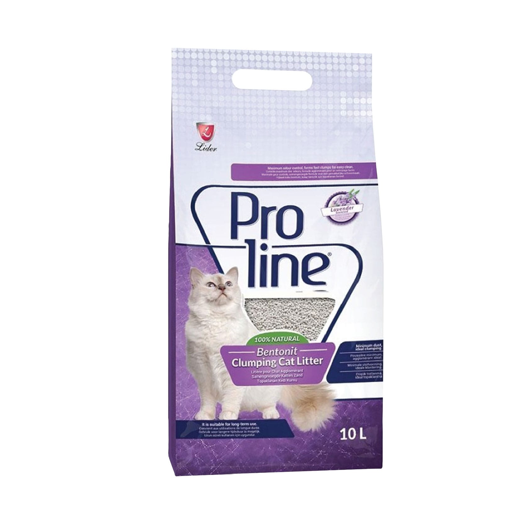 Proline Lavender Scented Clumping Cat Litter 10l