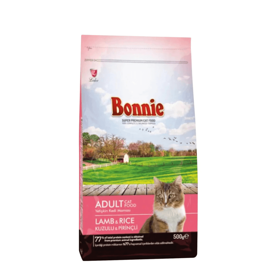 Bonnie Adult Cat Food – Lamb & Rice (500g)