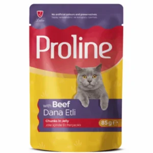 Proline Adult Cat Food Pouch ā Beef Chunks in Jelly 85g